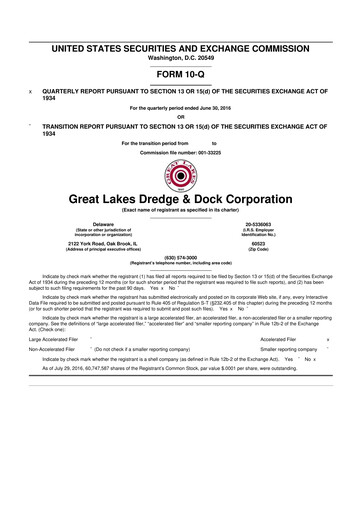 Thumbnail Great Lakes Dredge & Dock Corp. 10-Q Quarterly Report FY2016 