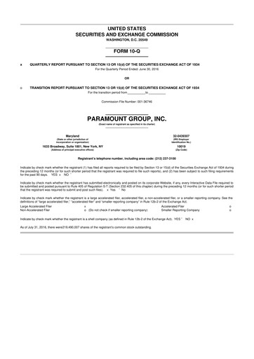 Thumbnail Paramount Group 10-Q Quarterly Report FY2016 