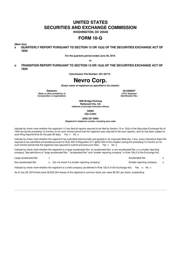 Thumbnail Nevro
 10-Q Quarterly Report FY 
