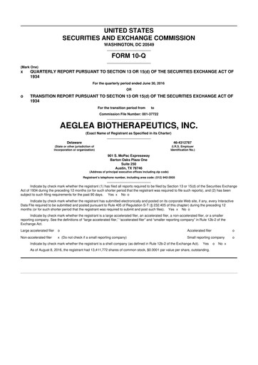Thumbnail Spyre Therapeutics 10-Q Quarterly Report FY2016 