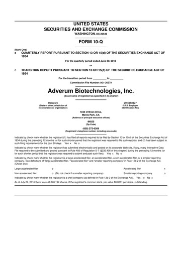 Thumbnail Adverum Biotechnologies
 10-Q Quarterly Report FY2016 