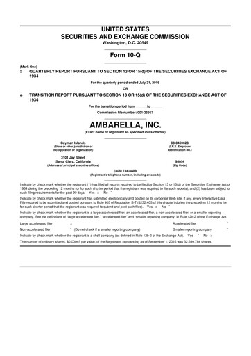 Thumbnail Ambarella 10-Q Quarterly Report FY2017 