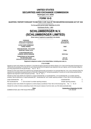 Thumbnail SLB (Schlumberger) 10-Q Quarterly Report FY2016 