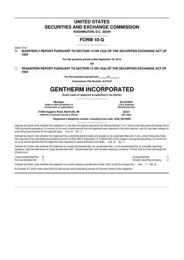 Thumbnail Gentherm 10-Q Quarterly Report FY2016 