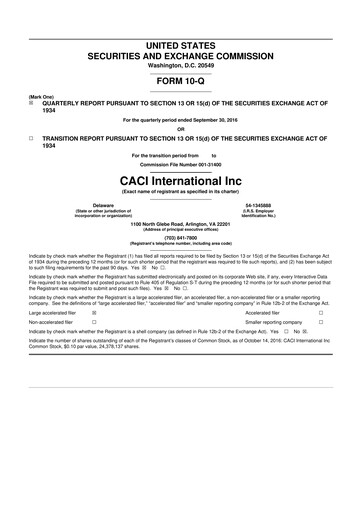 Thumbnail CACI International Inc 10-Q Quarterly Report FY2017 