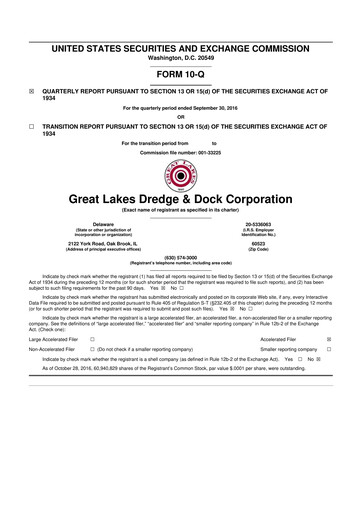 Thumbnail Great Lakes Dredge & Dock Corp. 10-Q Quarterly Report FY2016 