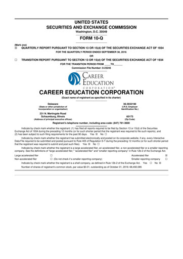 Miniature Perdoceo Education 10-Q Rapport trimestriel 2016 