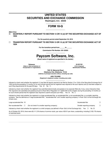 Thumbnail Paycom
 10-Q Quarterly Report FY2016 