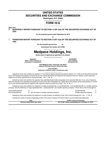 Vorschaubild Medpace 10-Q Quartalsbericht 2016 