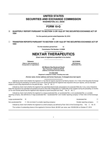 Thumbnail Nektar Therapeutics
 10-Q Quarterly Report FY2016 
