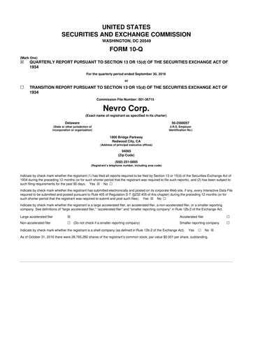 Thumbnail Nevro
 10-Q Quarterly Report FY 