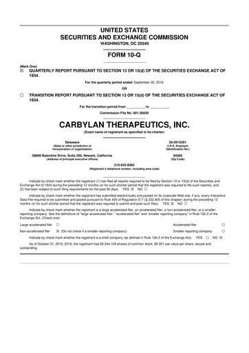 Vorschaubild KalVista Pharmaceuticals 10-Q Quartalsbericht 2016 