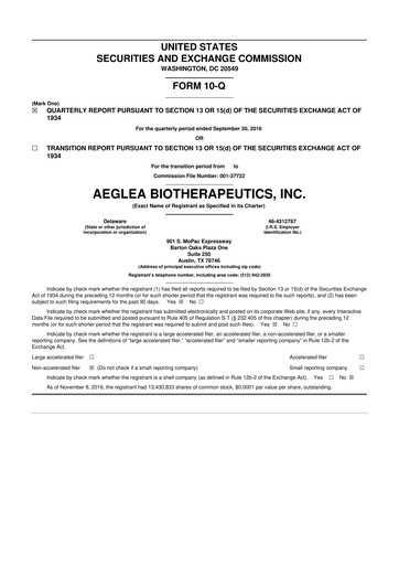 Thumbnail Spyre Therapeutics 10-Q Quarterly Report FY2016 