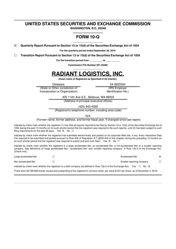 Thumbnail Radiant Logistics
 10-Q Quarterly Report FY2017 