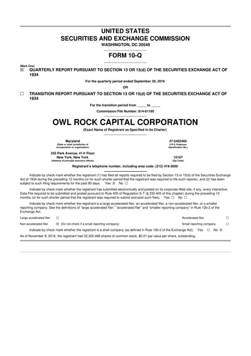 Thumbnail Blue Owl Capital Corporation 10-Q Quarterly Report FY 