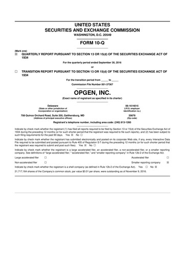 Thumbnail OpGen
 10-Q Quarterly Report FY 