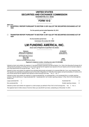 Thumbnail LM Funding America 10-Q Quarterly Report FY2016 