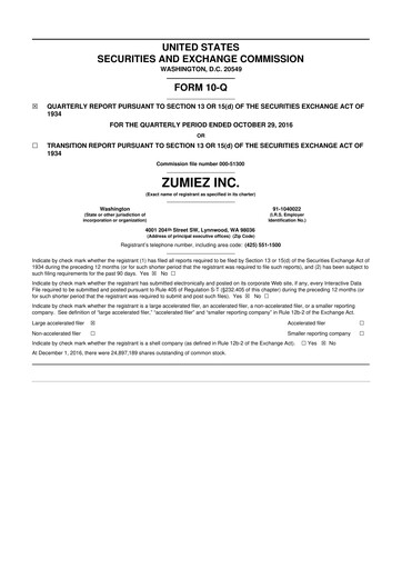 Thumbnail Zumiez 10-Q Quarterly Report FY2016 