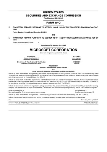 Thumbnail Microsoft 10-Q Quarterly Report FY2017 