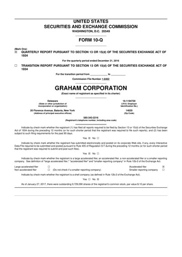 Thumbnail Graham Corporation
 10-Q Quarterly Report FY2016 