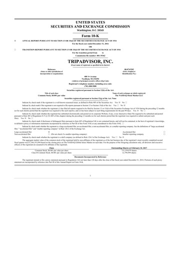 Thumbnail TripAdvisor 10-K Annual Report 2016