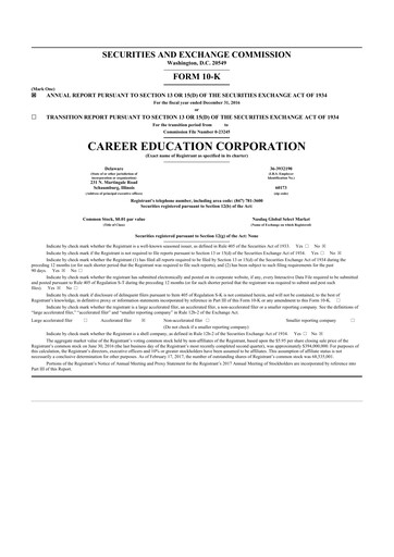 Thumbnail Perdoceo Education 10-K Annual Report 2016