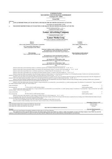 Thumbnail Lamar Advertising 10-K Annual Report 