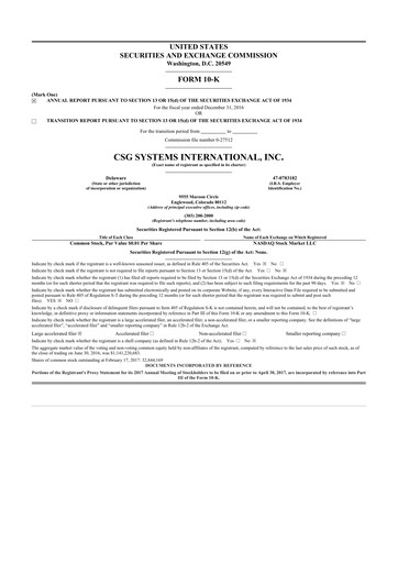 Thumbnail CSG International
 10-K Annual Report 2016