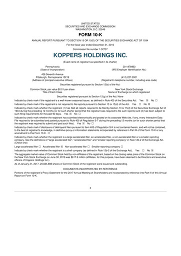 Vorschaubild Koppers Holdings 10-K Jahresbericht 2016