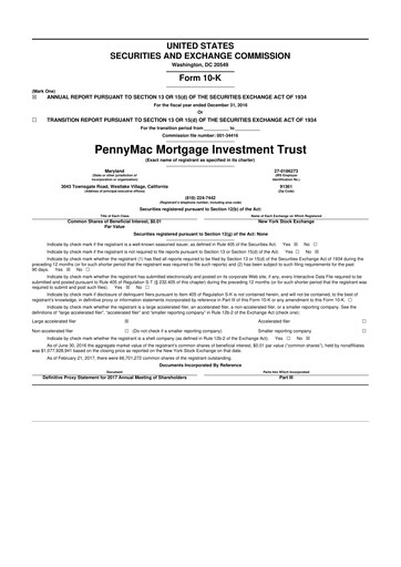 Thumbnail PennyMac Mortgage Investment Trust 10-K Annual Report 2016