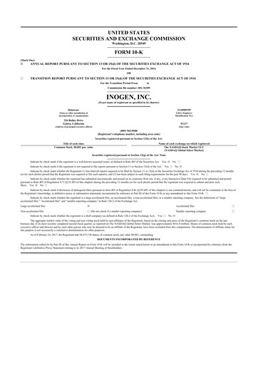 Thumbnail Inogen 10-K Annual Report 2016