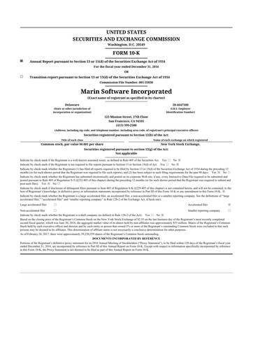 Thumbnail Marin Software 10-K Annual Report 2016