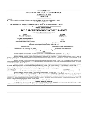 Thumbnail Big 5 Sporting Goods 10-K Annual Report 2016