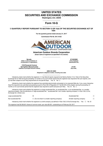Thumbnail Smith & Wesson 10-Q Quarterly Report FY2017 