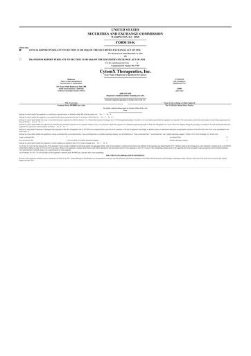 Vorschaubild CytomX Therapeutics
 10-K Jahresbericht 2016
