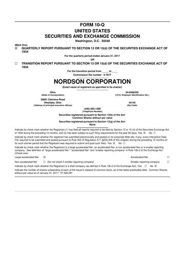 Thumbnail Nordson 10-Q Quarterly Report FY2017 