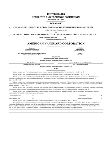 Thumbnail American Vanguard 10-K Annual Report 2016