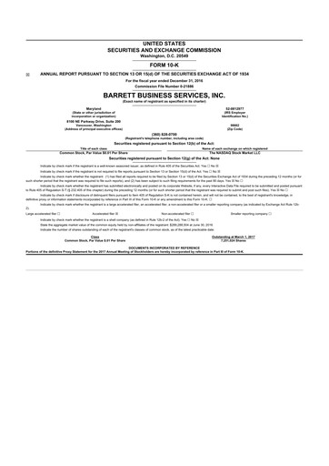 Thumbnail Barrett Business Services 10-K Annual Report 2016