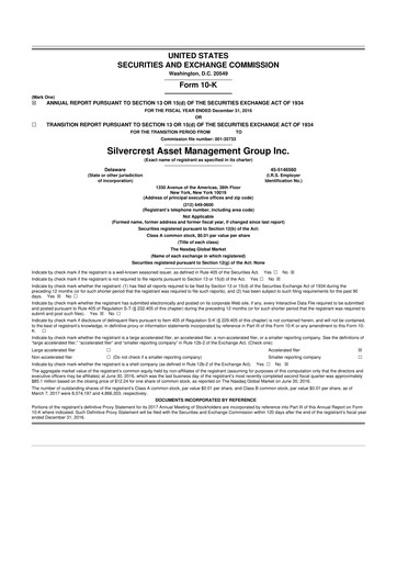 Thumbnail Silvercrest Asset Management Group 10-K Annual Report 2016