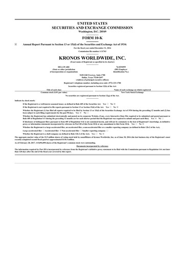 Thumbnail Kronos Worldwide 10-K Annual Report 2016