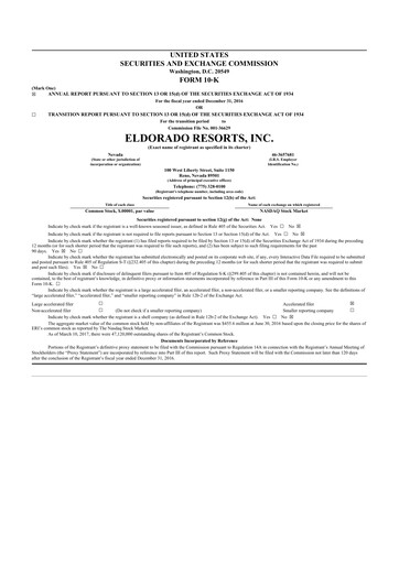 Thumbnail Caesars Entertainment
 10-K Annual Report 2016