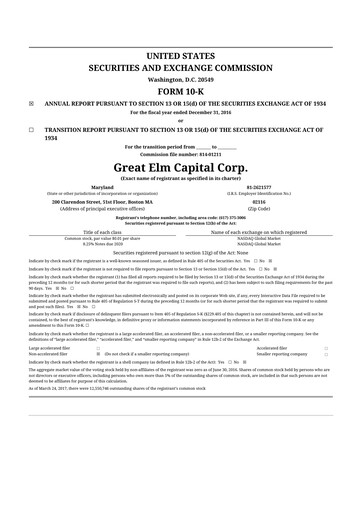 Thumbnail Great Elm Capital
 10-K Annual Report 