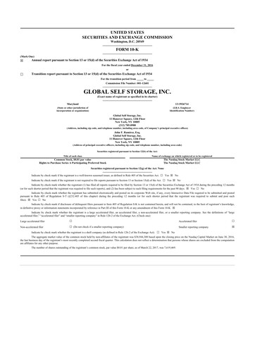 Thumbnail Global Self Storage 10-K Annual Report 2016