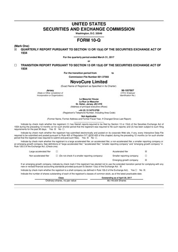 Thumbnail Novocure
 10-Q Quarterly Report FY2017 