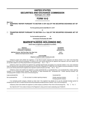 Thumbnail MarketAxess
 10-Q Quarterly Report FY2017 
