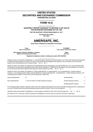Thumbnail AMERISAFE 10-Q Quarterly Report FY2017 