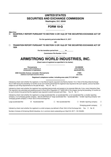 Thumbnail Armstrong World Industries
 10-Q Quarterly Report FY2017 