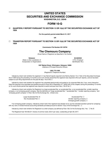 Thumbnail Chemours
 10-Q Quarterly Report FY 