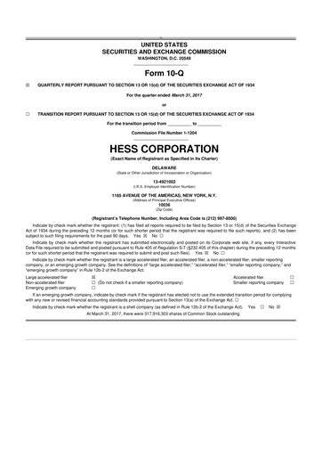 Thumbnail Hess 10-Q Quarterly Report FY2017 