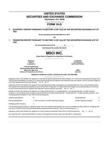 Thumbnail MSCI 10-Q Quarterly Report FY2017 